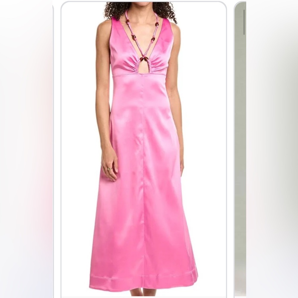Ganni Double Satin Halter Neck Maxi Dress
